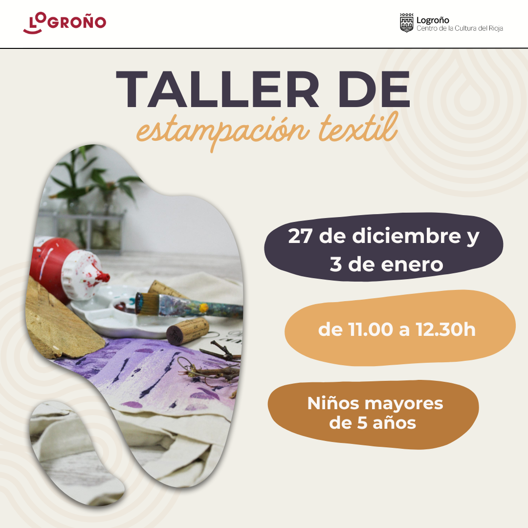 Cartel de talleres infantiles de estampación textil