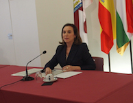 La alcaldesa durante la rueda de prensa