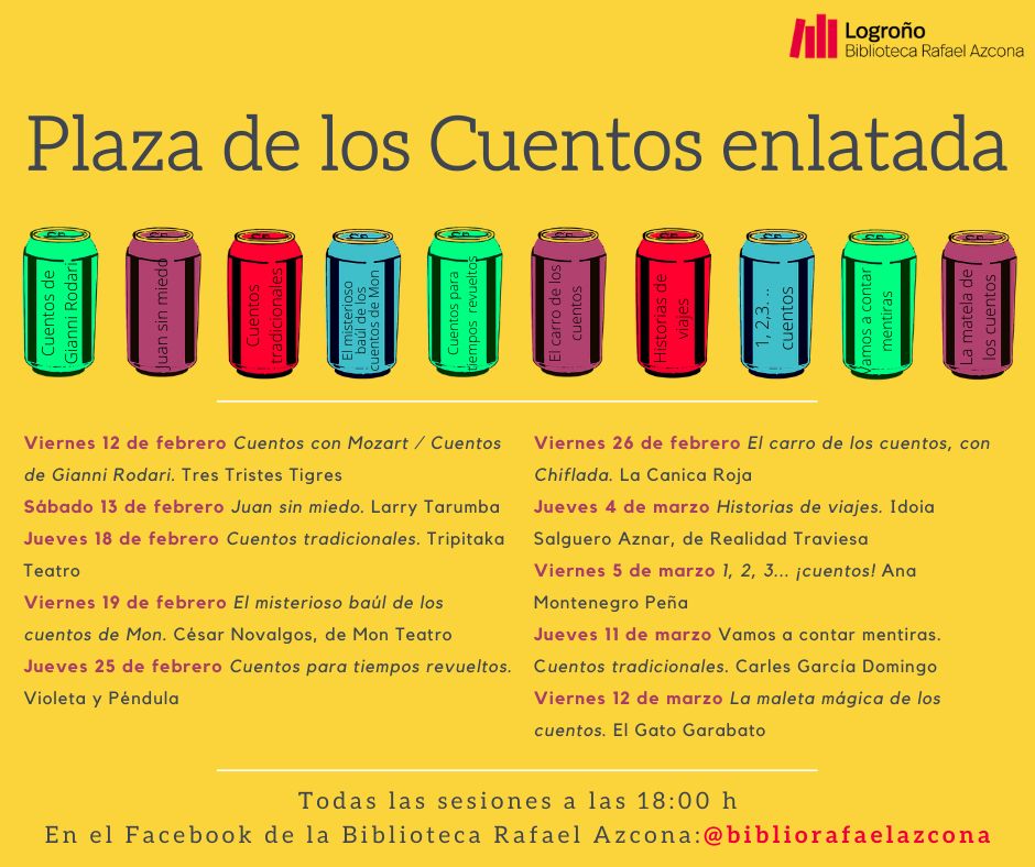 Cartel Plaza cuentos enlatada