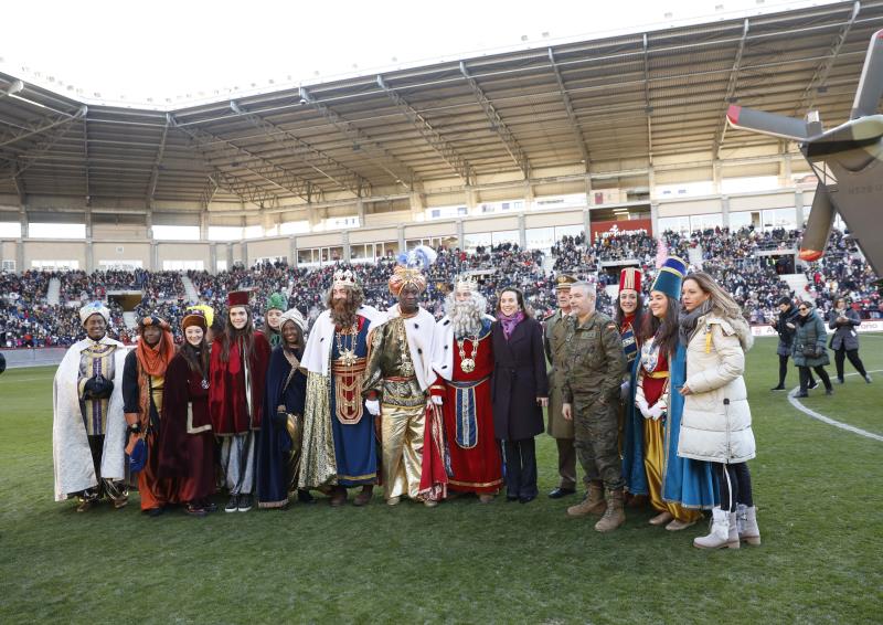 Llegada a Las Gaunas de SSMM los Reyes Magos de Oriente