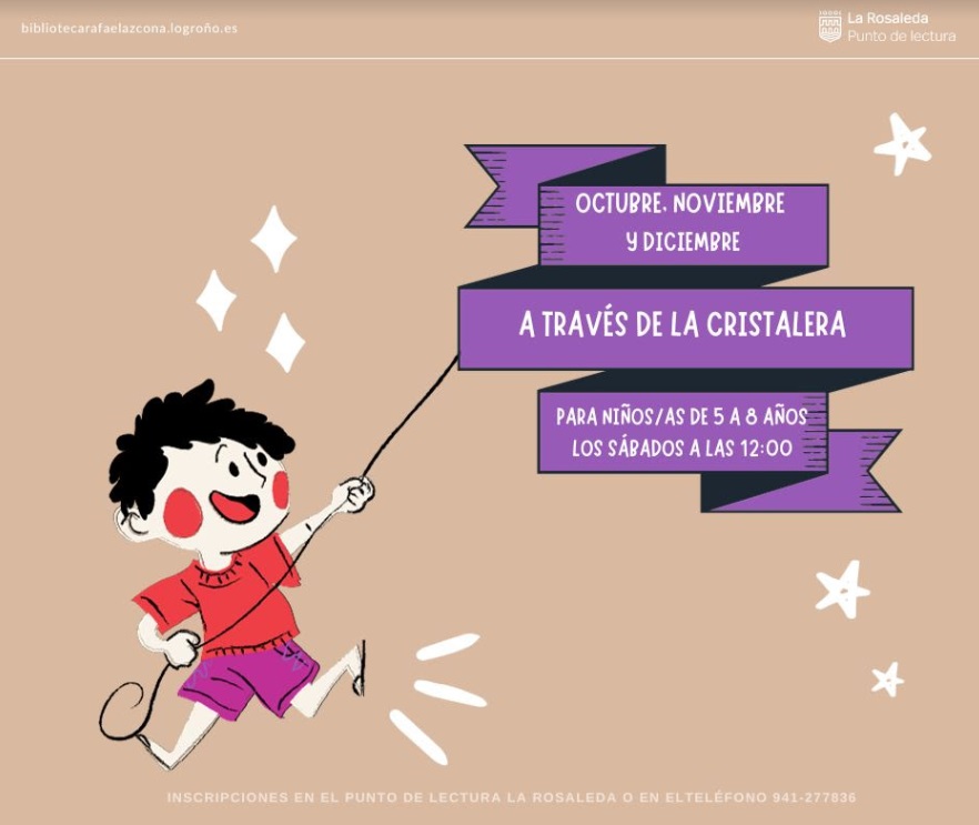 Cartel Cuentos a través de la cristalera