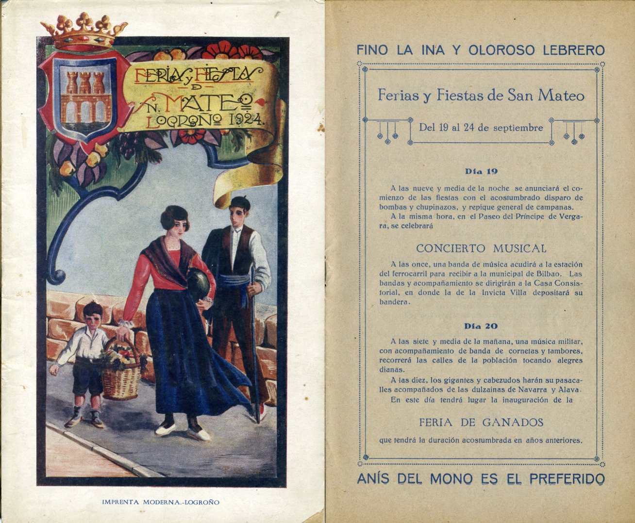 Programa de fiestas de san mateo 1924