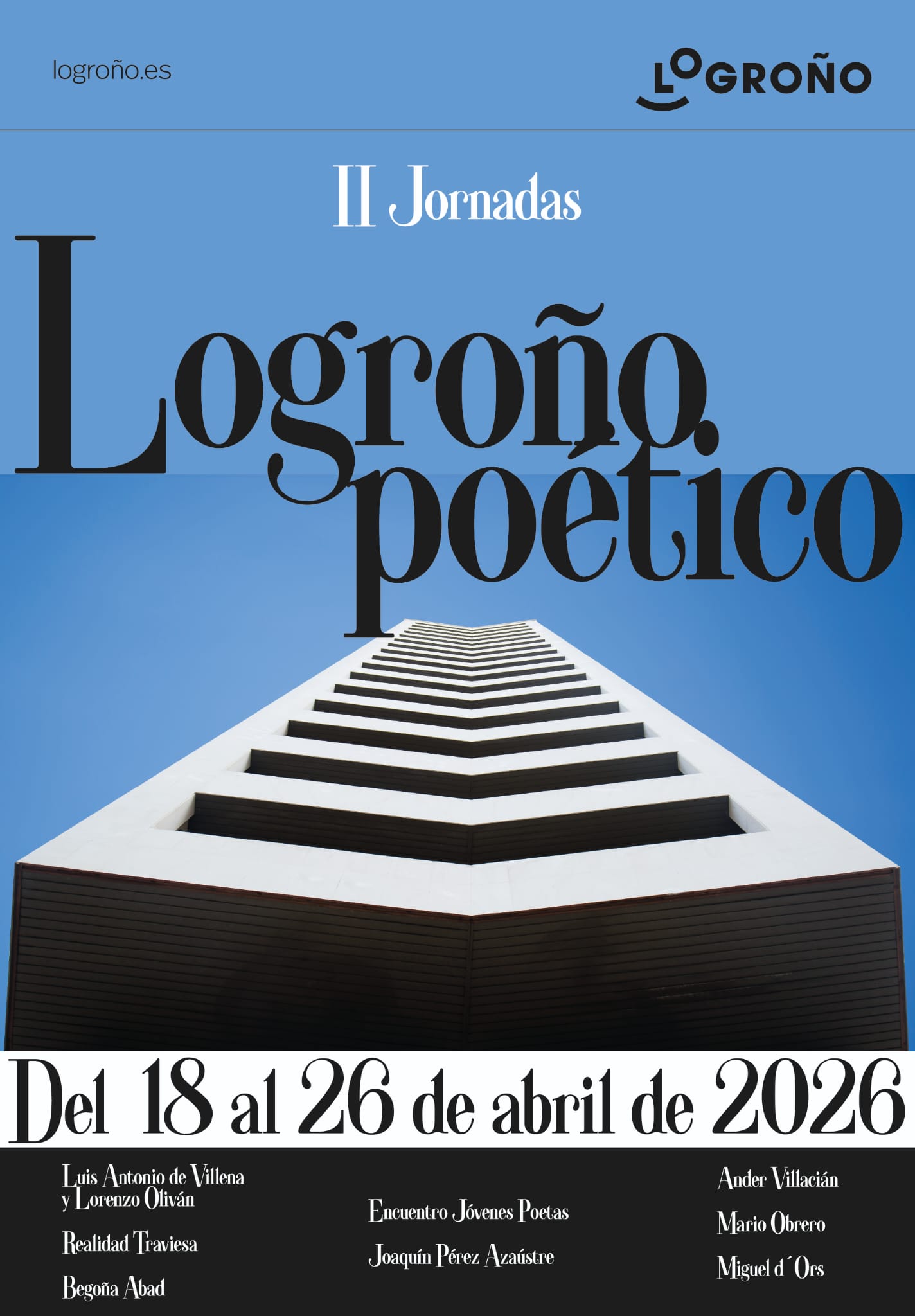 Cartel anunciador de las II Jornadas de Logroño Poético