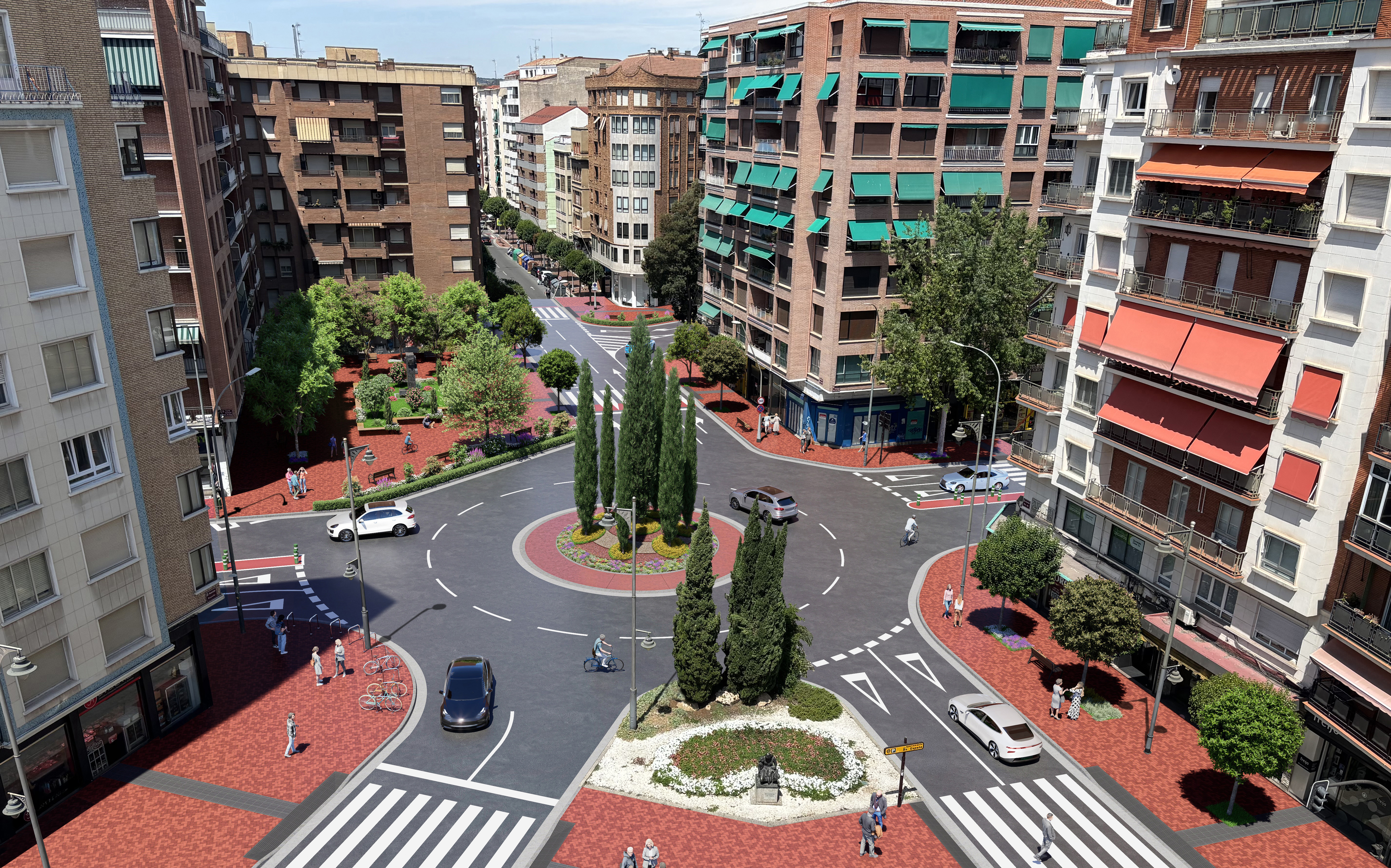 Recreación de la actuación que se plantea por parte del Ayuntamiento para la intersección de Vara de Rey y Pérez Galdós