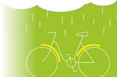 Dibujo bicicleta con lluvia