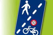 Señal de carril de uso compartido peatones y bicicletas
